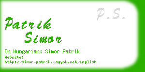 patrik simor business card